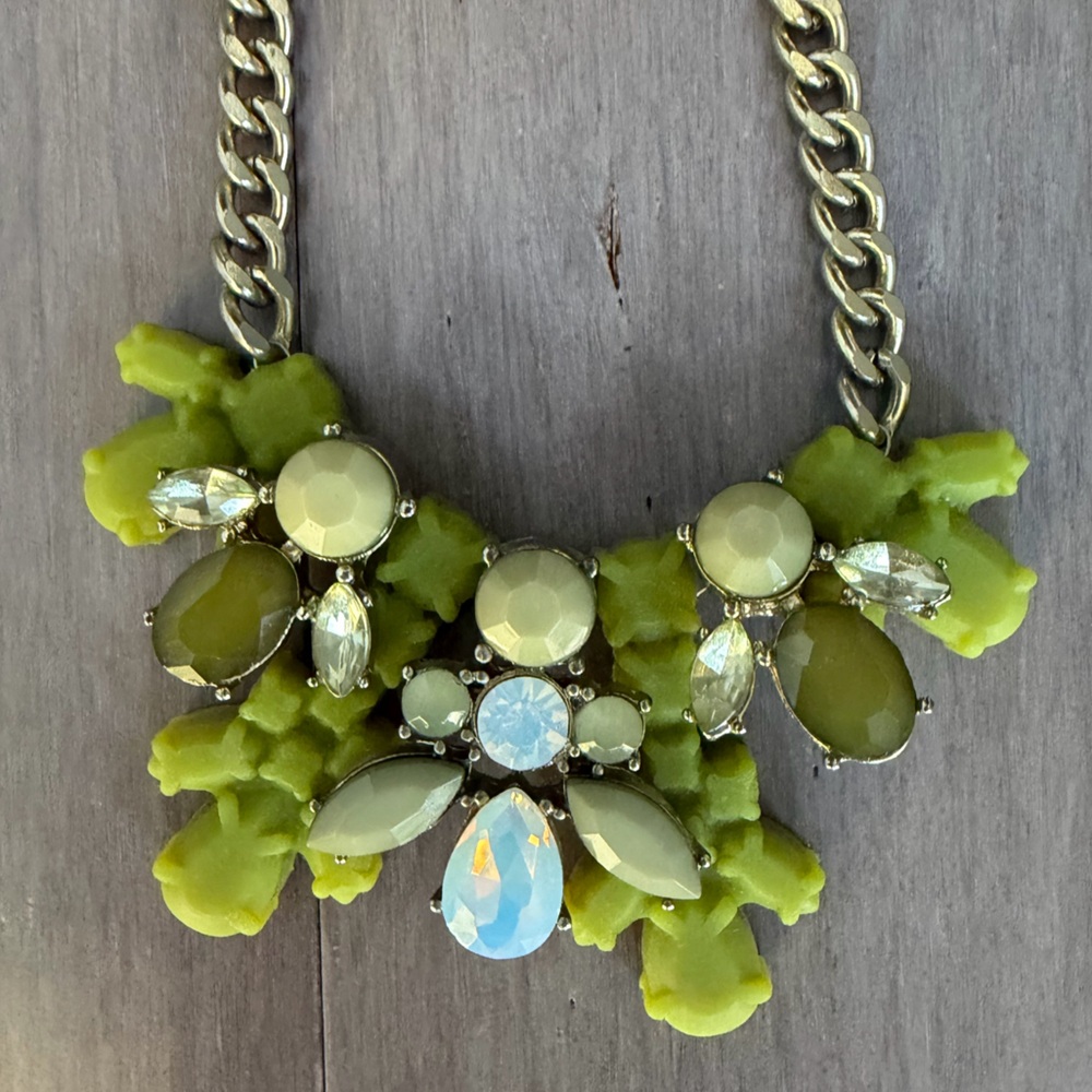 Green Crystal Statement Necklace